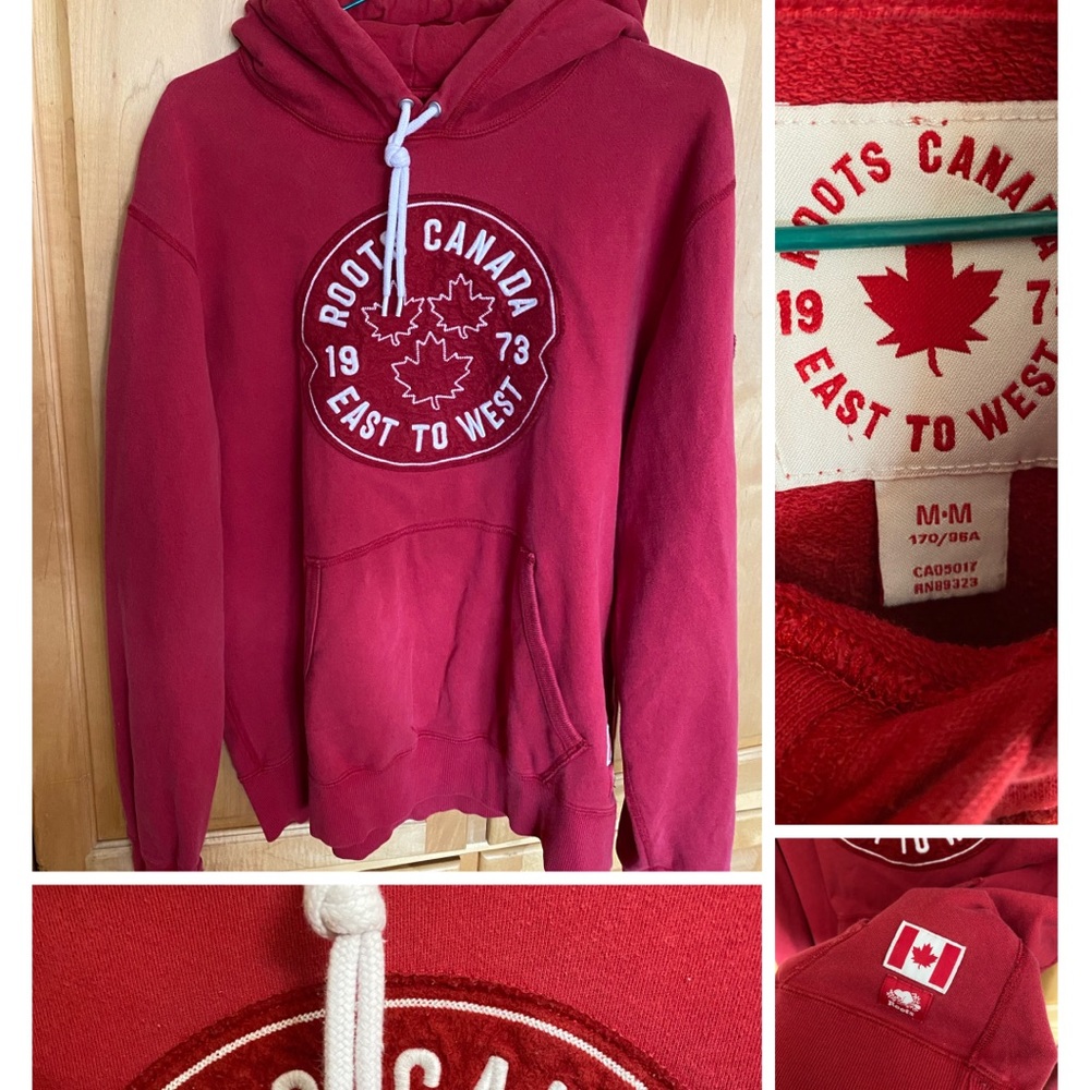 Roots Mens Medium Red Hoodie